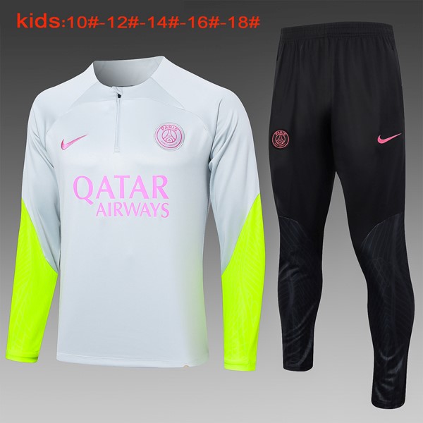 Ninos Sudadera De Training PSG 2024 2025 Gris Rosa